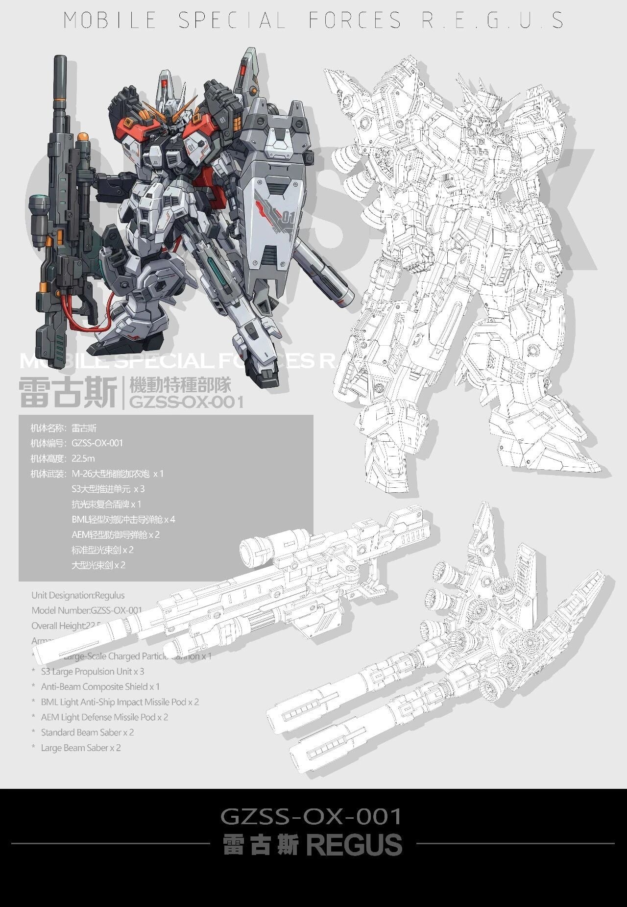 ZZA Model 1/100 GZSS-OX01 Regus – Hobby Zone UK